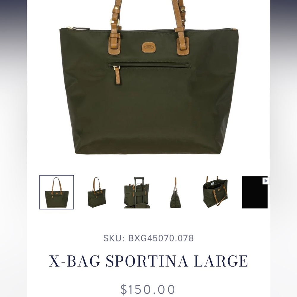NEW Bric’s X-Bag Sportina Large 3-in-1 Tote in Olive Green